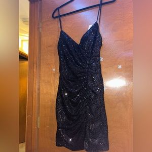 Black Low Cut Short Party Dress